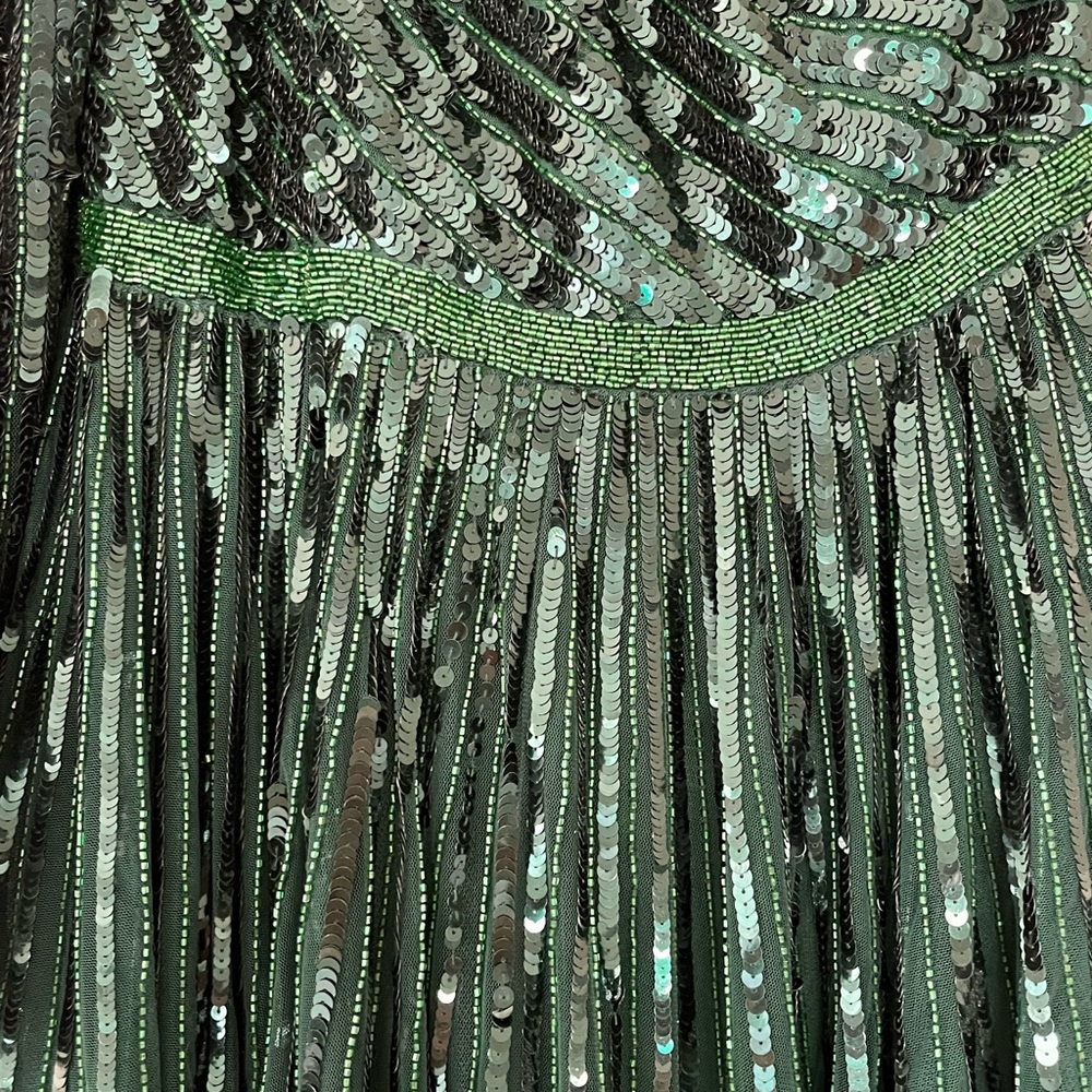 Mac Duggal One-Shoulder Green Sequin Dress - Picture 9 of 12